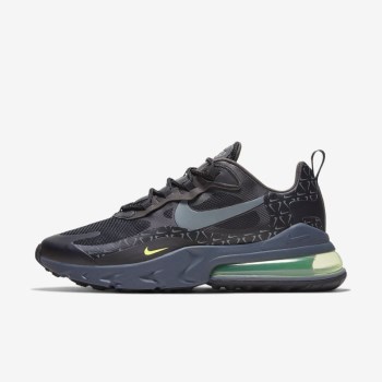 Nike Air Max 270 React - Férfi Utcai Cipő - Fekete/Sötét Szürke